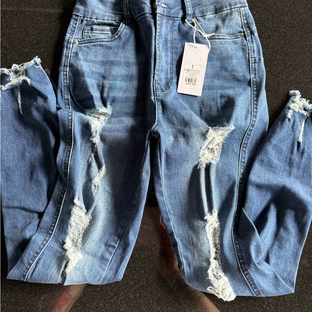 Distressed Blue Women's Jeans